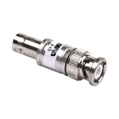 [2AMFB-03] Atenuador en Línea de 3 dB, 2 Watt Máx., CD-4 GHz, Conectores BNC Macho-Hembra.