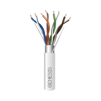 [5388-1001] Carrete de 305 Metros (1000 Pies) de Cable Cat5e / Calibre 24 AWG BLINDADO / PLENUM / Color Blanco para aplicaciones de Voz y Datos