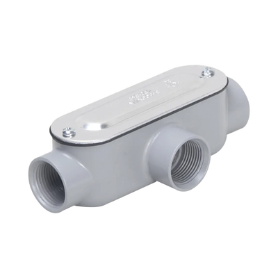 [HUB-RLT-050] Caja Condulet tipo T de 1/2" (12.7 mm) / Con tapa y empaque.