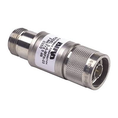 [2AMFN-06] Atenuador en Línea de 6 dB, 2 Watt Máximo, CD-4 GHz, Conectores N Macho-Hembra.