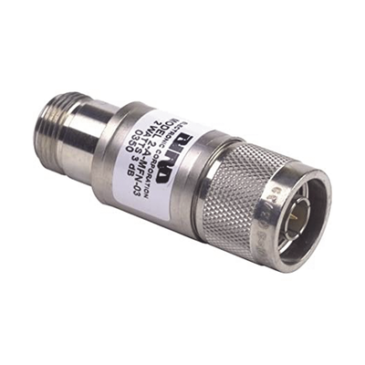 [2AMFN-03] Atenuador en Línes de 3 dB, 2 W. Máximo, CD-4 GHz, Conectores N Macho-Hembra.
