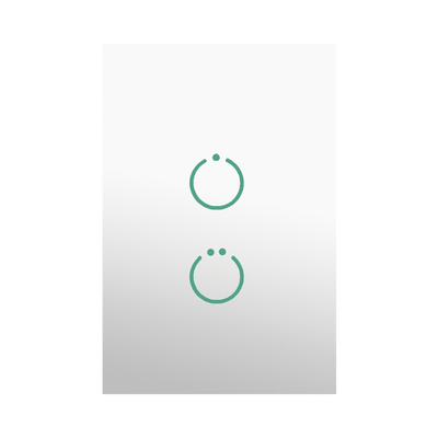 [MHS512SL] (ZWAVE) Interruptor On/Off panel táctil touch inalámbrico Zwave Plus 2 botones. No requiere cable neutro, Compatible con Hubitat HC8, Álula  M2M, otros