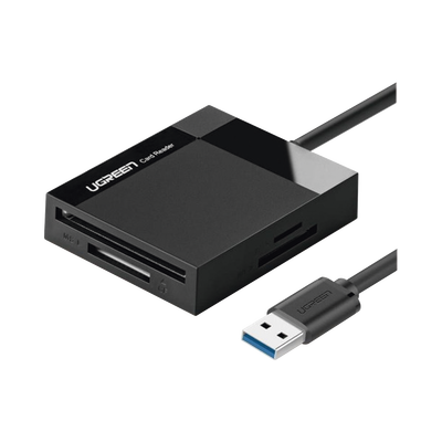 [30333] Lector de Tarjetas USB-A 3.0  a CompactFlash (CF)/ MemoryStick (MS)/ TransFlash (TF)/ SecureDigital (SD) | 4 en 1 | 5Gbps | Hasta 2TB | Soporta Windows/Mac OS/Linux/Android | Lectura de tarjetas simultánea | Cable de 15cm.