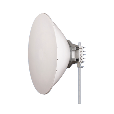 Antena direccional Alto Rendimiento / Parábola profunda para mayor aislamiento al ruido /6 ft / 4.9 a 6.4 GHz /  / Ganancia de 38 dBi / Soporte de acero inoxidable / Polaridad en 90 ° y 45 ° / Incluye montaje.