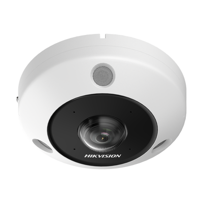 [DS-2CD63C5G1-IVS] Fisheye IP 12 Megapixel / 180° - 360° / Dewarping / Lente Inmervision / Heat Map / HEOP 2.0 / Conteo de Personas / IP67 / IK10 / 15 mts IR / Entrada y Salida de Audio y Alarma / Múltiples Vistas / Micrófono Integrado