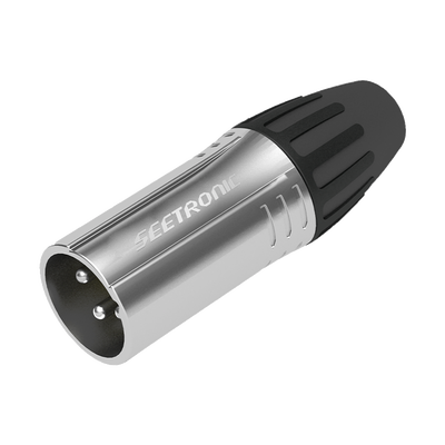 [SCMM3] XLR conector de cable Macho, carcasa cromada perla, contactos plateados