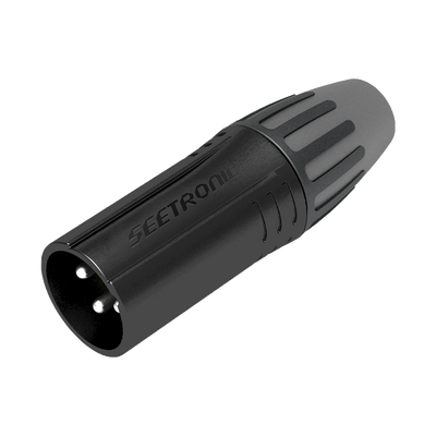 [SCMM3-B] XLR conector de cable macho, carcasa enchapada en negro, contactos enchapados en plata