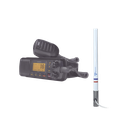 Kit de radio UM385BK | mas antena marina de fibra de vidrio TX-5101SYS/10M fabricada en fibra de vidrio con base roscable de acero inoxidable