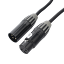 Cable XLR | 3 polos | Conector Hembra-Macho | Serie M | Carcasa Negra | Contactos Dorados | Ideal para Microfonía | Longitud 3m