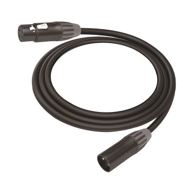 [CMC-MF3-MM3-L-10M] Cable XLR | 3 polos | Conector Hembra-Macho | Serie M | Carcasa Negra | Contactos Dorados | Ideal para Microfonía | Longitud 10m