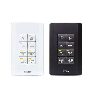 [VK108US] Sistema de control ATEN | Teclado de 8 botones (EE. UU., 1GANG) | BLANCO |