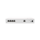 Router Multi-Servicio / 1 puerto 10/100/1000 Mbps(WAN) / 4 puertos 10/100/1000 Mbps(LAN) PoE+ (802.3af/at) / 50W / Rendimiento 1 Gbps / Controla hasta 32 APs / Hasta 150 Clientes / Administración Nube Gratis