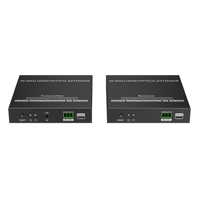 [TT982] Kit extensor por fibra óptica | Hasta 40 kilómetros|  4K@60Hz | con IR | RS232