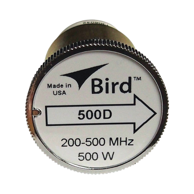 [500D] Elemento de 500 Watt en linea 7/8" para Wattmetro BIRD 43 en Rango de Frecuencia de 200-500 MHz