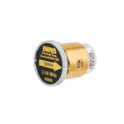 [500H] Elemento de 500 Watt en linea 7/8" para Wattmetro BIRD 43 en Rango de Frecuencia de 2 a 30 MHz.