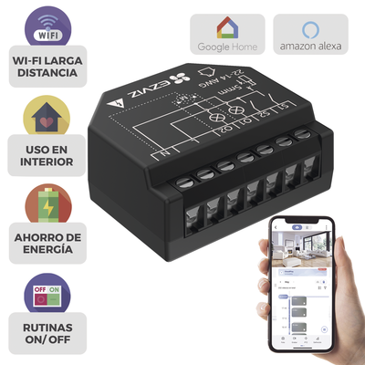 [CST36] Relevador Wi-Fi  Inteligente / 2 Salidas Para 2 Apagadores / Ideal Para Control de Iluminación / Control Remoto / Horarios Personalizados / Registro de Consumo / 110-240VCA