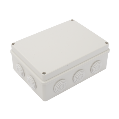 [PST-1419-ER] Caja Derivación-Conexión de Plástico (140 X 190 X 76 mm) con 10 Glándulas de Goma. Para Instalaciones Comerciales, Residenciales e Industriales. Incluye Tornillería para su Tapa. Funciona También como Registro.