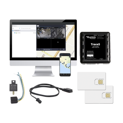 [TRACE5KIT3] Kit de Localizador Vehicular 2G y 4G/ Rastreo / Conducción eficiente / Deteccion de Jammer / Registro de conductores / Relay + Botón de pánico + EPCOMGPSANUAL + SIM500MB2Y