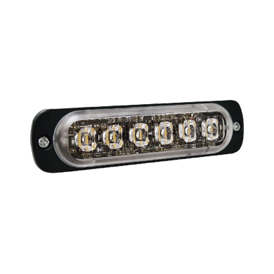 [SP6B] Luz Auxiliar de 6 LED, Azul, Bisel Negro, Lente Transparente