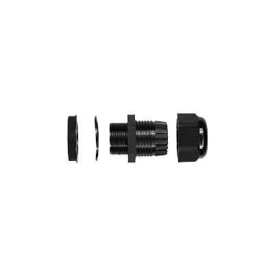 Conector Glandula Negro PG-9.9 mm para Exteriores.