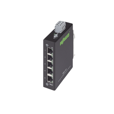 Switch Industrial ECO / 5 Puertos Gigabit 1000Base-T / Autonegotiation 10/100/1000 Mbps / Auto-MDI/MDI-X / Tabla MAC 8000 Direcciones / Montaje Riel DIN / IP30 / -40°C a +70°C