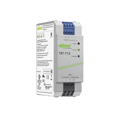 [787-712] Fuente de Alimentación / ECO / Monofásico / 24V DC / 2.5A / 60W / SELV-PELV / CAGE CLAMP® / Carril DIN