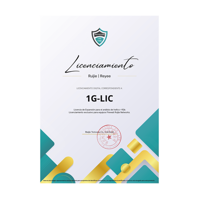 [RG-WALL1600-Z3200-S-1G-LIC] Licencia Perpetua para aumentar en 1Gb el análisis de trafico, Firewall modelo Z3200-S