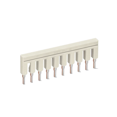 [2002-410] Puente Eléctrico / 10 Polos / Aislado / 25 A / 800 V / Gris Claro / Material Cobre Electrolítico / Reducción de Sección