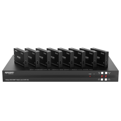 Matriz HDMI 8x8 | 4K@60Hz 4:4:4 | 8 Salidas HDMI + 8 CAT | Extensión hasta 70 m | Audio HD | Control IR/LAN/RS-232/Web GUI