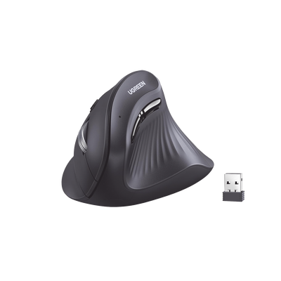 [25444] Mouse Inalámbrico en Angulo Vertical | 2.4G & Bluetooth | Conecta 3 dispositivos Simultáneamente | 4 Niveles de DPI |  Clic Silencioso | 5 botones Silenciosos | Soporta Win, Mac, Linux & Chrome.