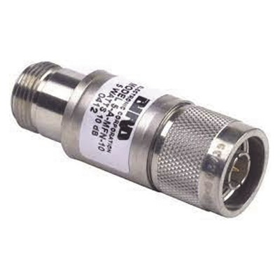 [5AMFN-10] Atenuador en Línea de 10 dB, 5 W. Máximo, CD-4 GHz, Conectores N Macho-Hembra.