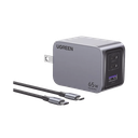 Cargador de 65W serie Nexode Pro | 3 Puertos de Carga Rápida | 2 USB-C | 1 USB-A | Tecnología GaNInfinity | PD3.1 de 65W / QC4.0 | Tecnología de Protección Térmica | Optimiza la Carga | Caja de Aluminio | Incluye Cable U