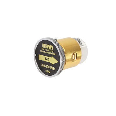 [5D] Elemento de 5 Watt en Línea 7/8" para Wattmetro BIRD 43 en Rango de Frecuencia de 200 a 500 MHz.