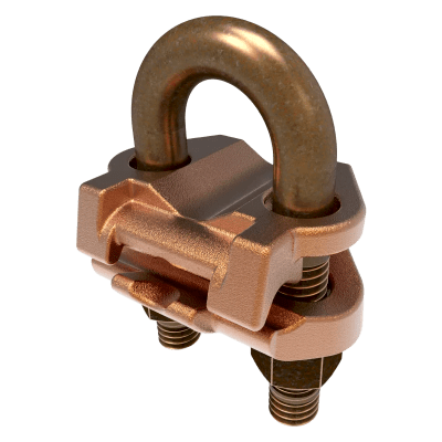 Conector Mecánico para Cable Calibre 4 a 2/0 AWG / Paralelo o 90° Grados a Tubo de 1 1/4" o Varilla  de 1 3/8" - 1 1/2".