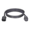 Cable de Alimentación Eléctrica Con Bloqueo de Seguridad, de IEC C14 a IEC C13, 1.2 Metros de Largo, Color Negro, 1 Pieza