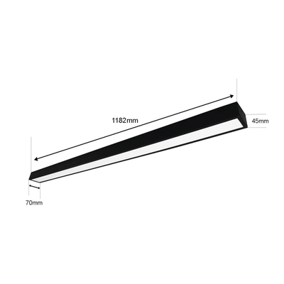 [JLPP-22M] Panel LED Suspendido 22 W / 127 Vca~60Hz / Flujo luminoso 1 980 lm / Medidas 1182 x 70 x 45 mm  / TCC 6 500 K / Ángulo de Luz de 140°.