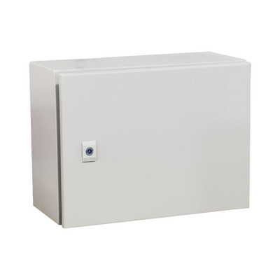 [PST-4030-30A] Gabinete de Acero IP66 Uso en Intemperie (400 x 300 x 300 mm) con Placa Trasera Interior Metálica y Compuerta Inferior Atornillable (Incluye Chapa y Llave T). Ideal para Centros de Carga y Tableros de Control.