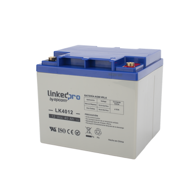 [LK4012] Batería 12 V 40 Ah AGM | Especial para Seguridad Electrónica | certificada UL | Vida útil 5 años | Terminales T2