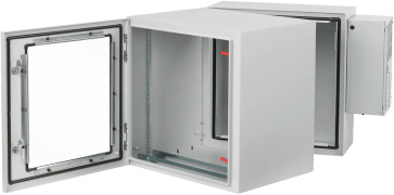 [PTHW242428G2A] Gabinete Rack ProTek con Bisagra Doble Tipo 4 12U, Ventana de Vidrio, Aire Acondicionado, Montaje Pared, 600x612x710 mm Acero Gris Claro