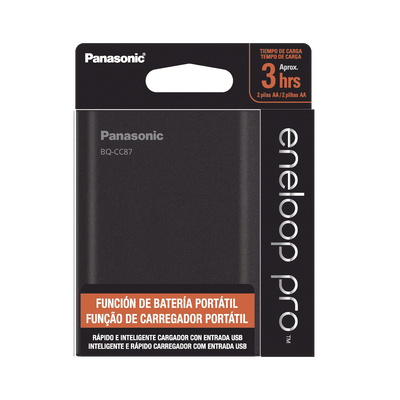 [BQCCC87ABK] Cargador para baterías y power bank  2 en 1, carga individual y/o simultánea hasta 4 baterías, (AA y AAA, Ni-MH )