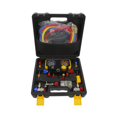 [PSTH08002] Manómetro de 4 vías con Accesorios para Gas refrigerante  R410A/ R32/ R134A/R22