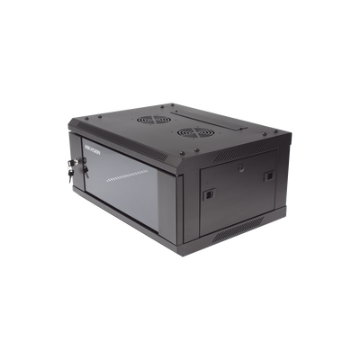 [DS-XS6404-S/B] Gabinete para Montaje en Pared - Piso / Puerta de Cristal Templado / Cuerpo Fijo / 4 Unidades de Rack / 19" / Fabricado en Acero