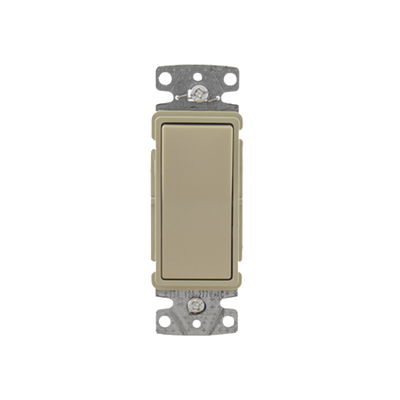 [HUB-RSD-115I] Interruptor Unipolar Residencial 15 A 120-277 V / Cableado Lateral y Trasero / Color Marfil.