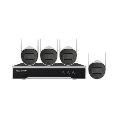 [NK42W0H-1T(E)] Kit IP Inalámbrico 1080p / NVR 4 Canales / 4 Cámaras Bala para Exterior / 1 HDD de 1 TB / Modo Repetidor