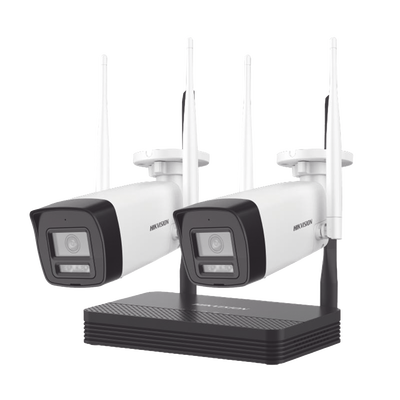 [NKS424W0H] Kit IP Inalámbrico 4 Megapixel / NVS 4 Canales / 2 Cámaras Bala para Exterior con Lente 2.8 mm y Dual Light (30 mts IR + 30 mts Luz Blanca) / Audio Bidireccional (Micrófono y Bocina) / Soporta Micro SD de 512 GB