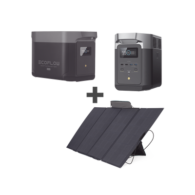 [DLT2MAX-KIT-BP] Kit de Estación de Energía Portátil 2048Wh + Batería Externa 2048Wh + Panel Solar Flexible 400W (4096Wh Totales)