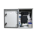 KIT de Gabinete de Poliéster (300 x 400 x 200 mm) + Controlador de Carga con Switch PoE (5) + Batería de 12V 7Ah