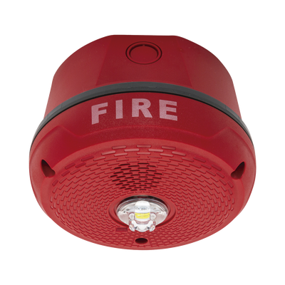 Sirena con Lámpara LED Estroboscópica / Montaje en Techo / Nivel de Candelas Seleccionable / Color Rojo / Nuevo Diseño Moderno y Elegante / Menor Consumo de Corriente / Uso exterior