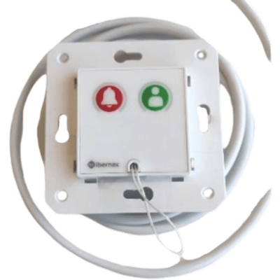 Módulo Asistencial para Hospital de Empotrar IP67 / Material ABS Antimicrobiano / Botón Cancelación / Indicador Luminoso de Alarma y Presencia / RS485 / Compatible Cajas Europeas y Americanas