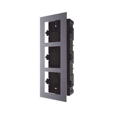Base de 3 Espacios para EMPOTRAR Módulos de Videoporteros Hikvision